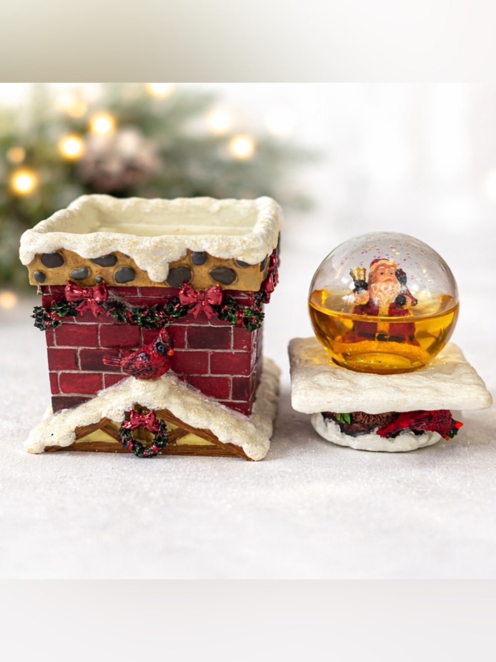 Vintage Kirkland Christmas Water Globe Box - Santa Clause